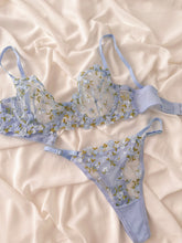 Elsa Çiçekli Balenli Balkonet Sütyen Takımı Mavi