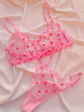 Fall ın Love Kalpli Balenli Balkonet Sütyen Takımı Pembe