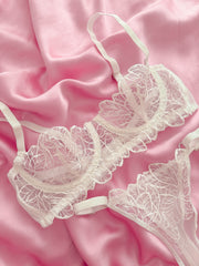 Bride Balenli Balkonet Sütyen Takımı Beyaz