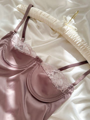 Vizon İpeksi Saten Mini Balenli Gecelik Elbise