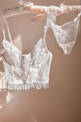 Cinderella Balenli Büstiyer Set Beyaz