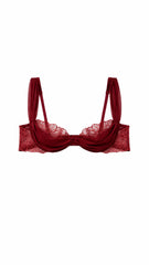 Mi Amor Tül Detaylı Balenli Balkonet Sütyen Bordo