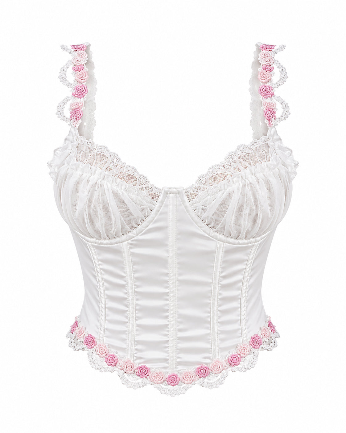 Lucia Premium Balenli Büstiyer Beyaz