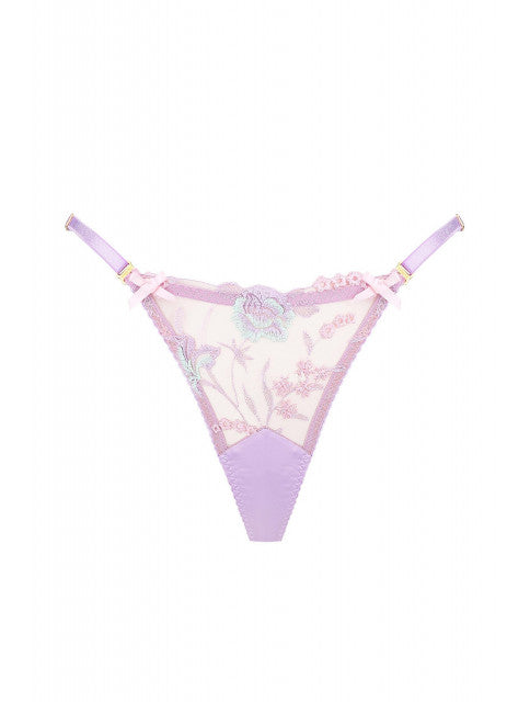 Lily Çiçekli Balenli Balkonet Sütyen Takımı Mor