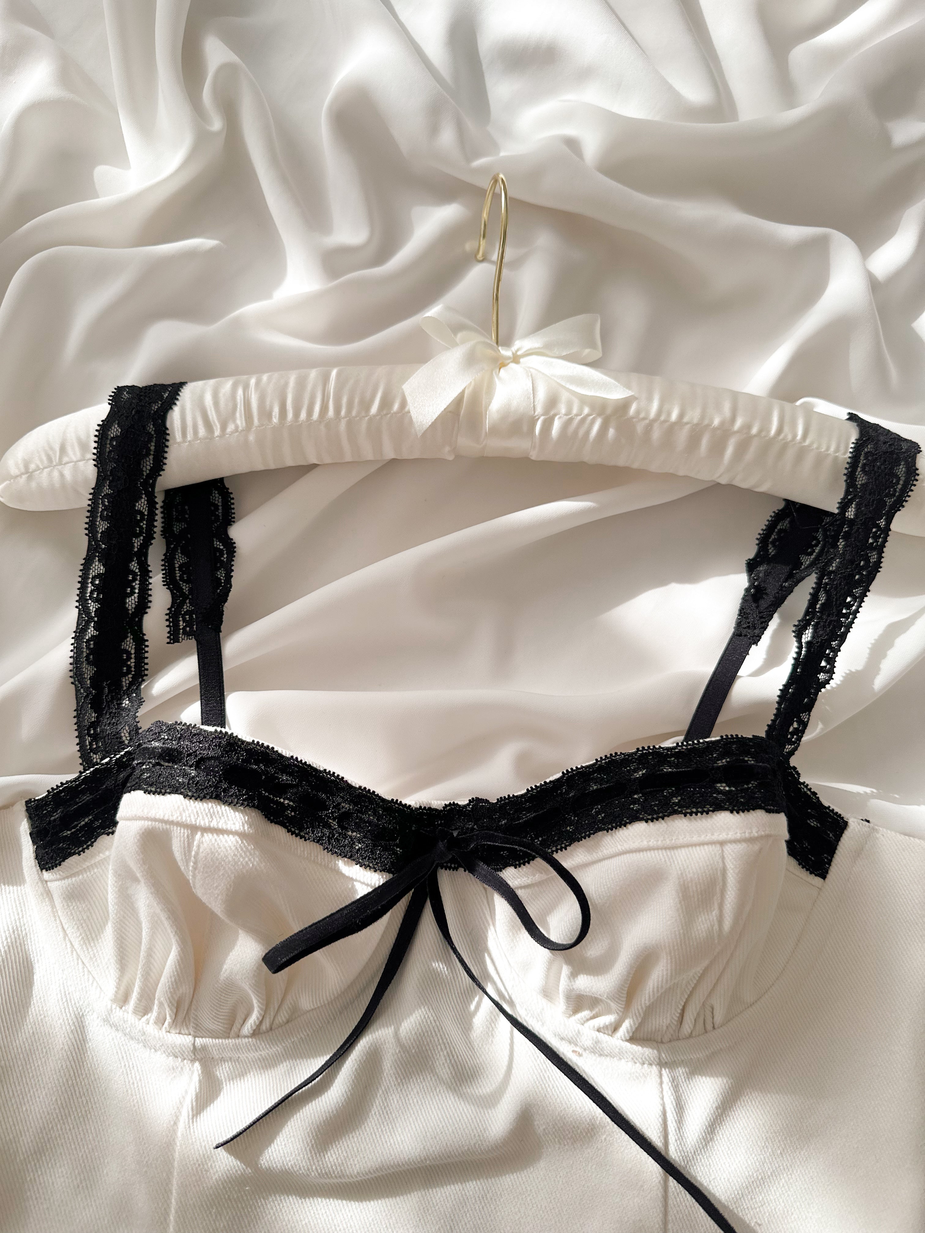 Call me Charlotte Vintage Private Balenli Büstiyer Beyaz