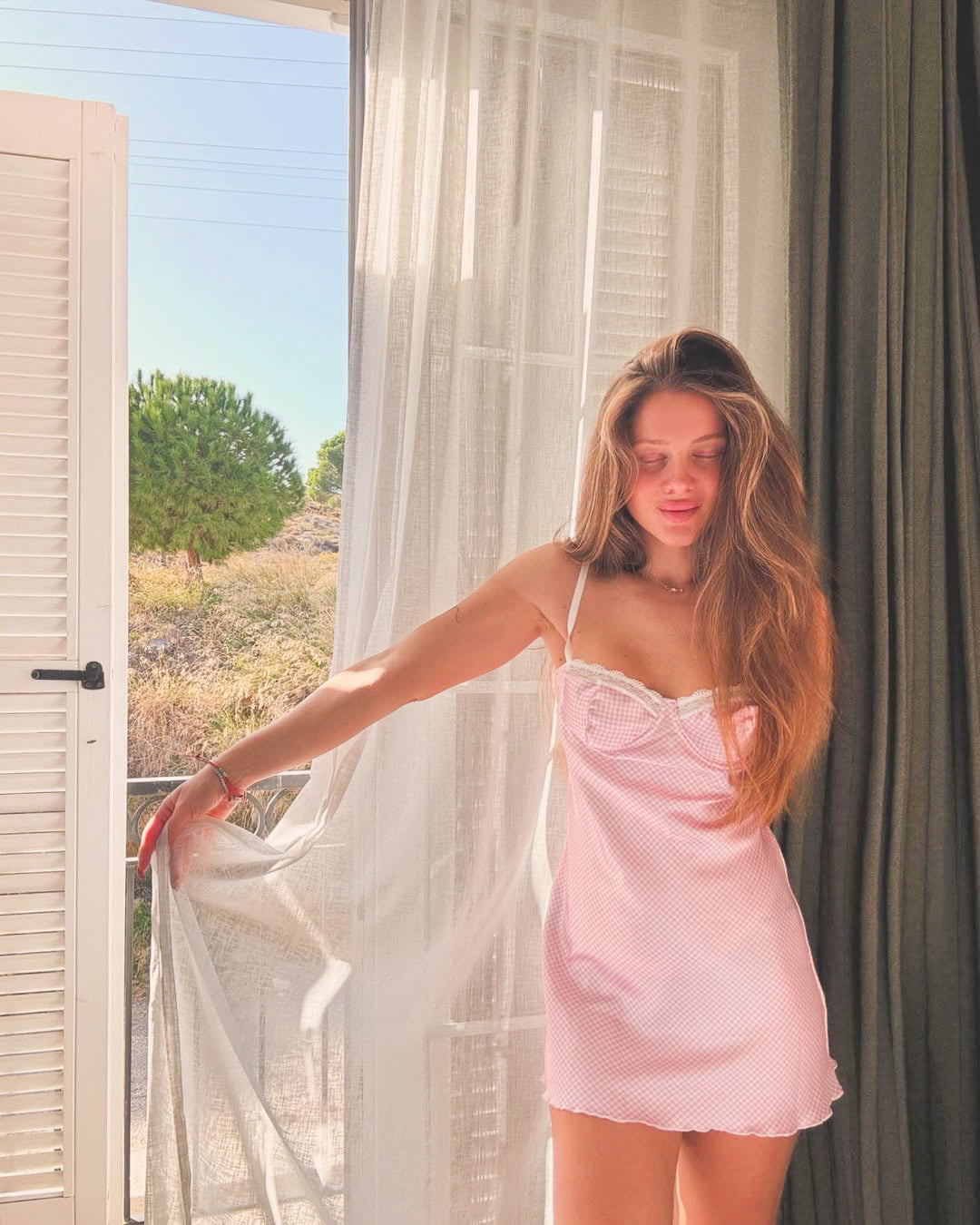 Prenses Saten Mini Balenli Gecelik - Günlük Elbise Pembe