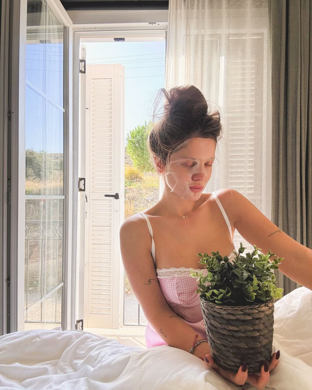 Prenses Saten Mini Balenli Gecelik - Günlük Elbise Pembe