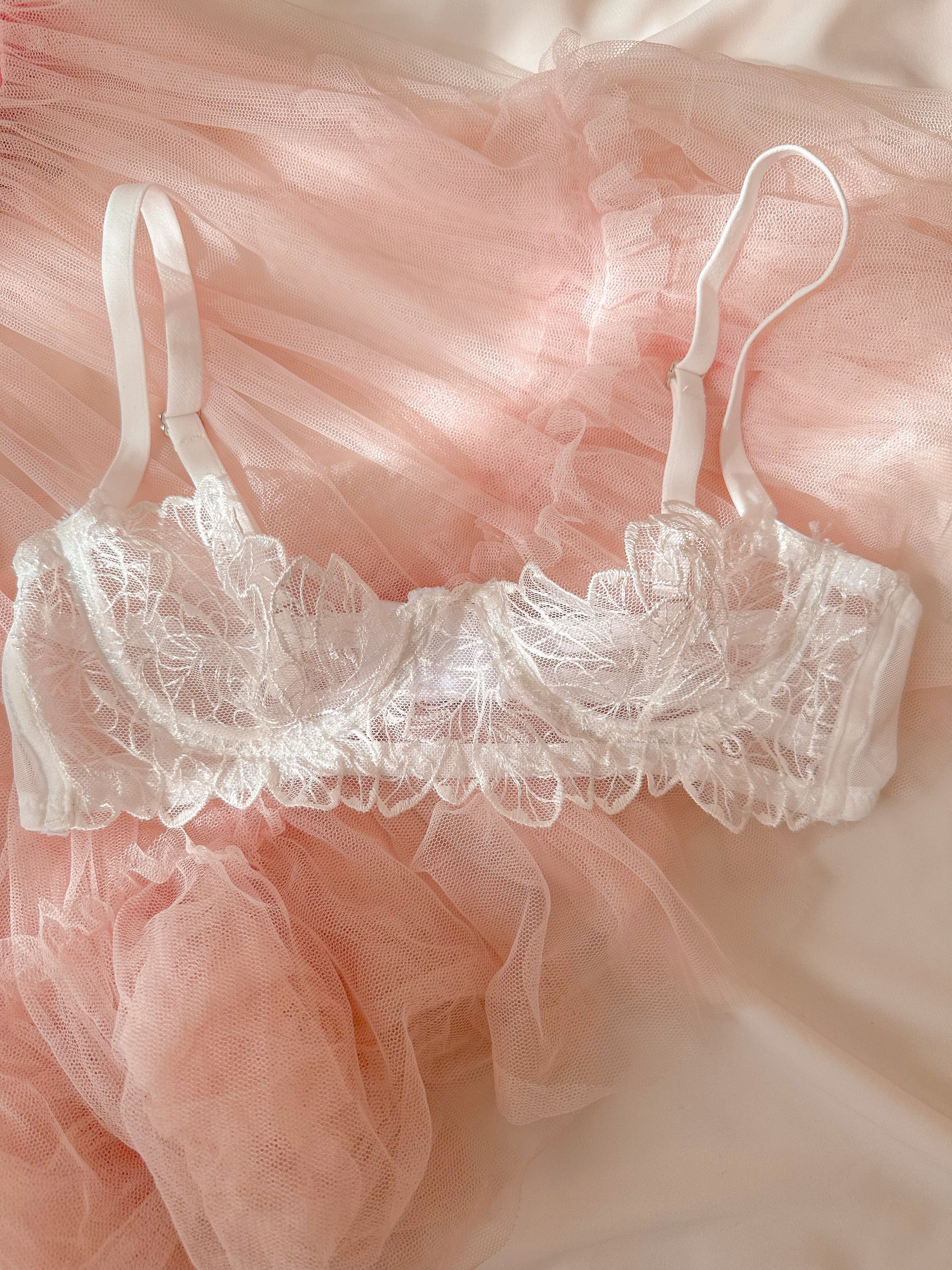 Bride Balenli Balkonet Sütyen Takımı Beyaz