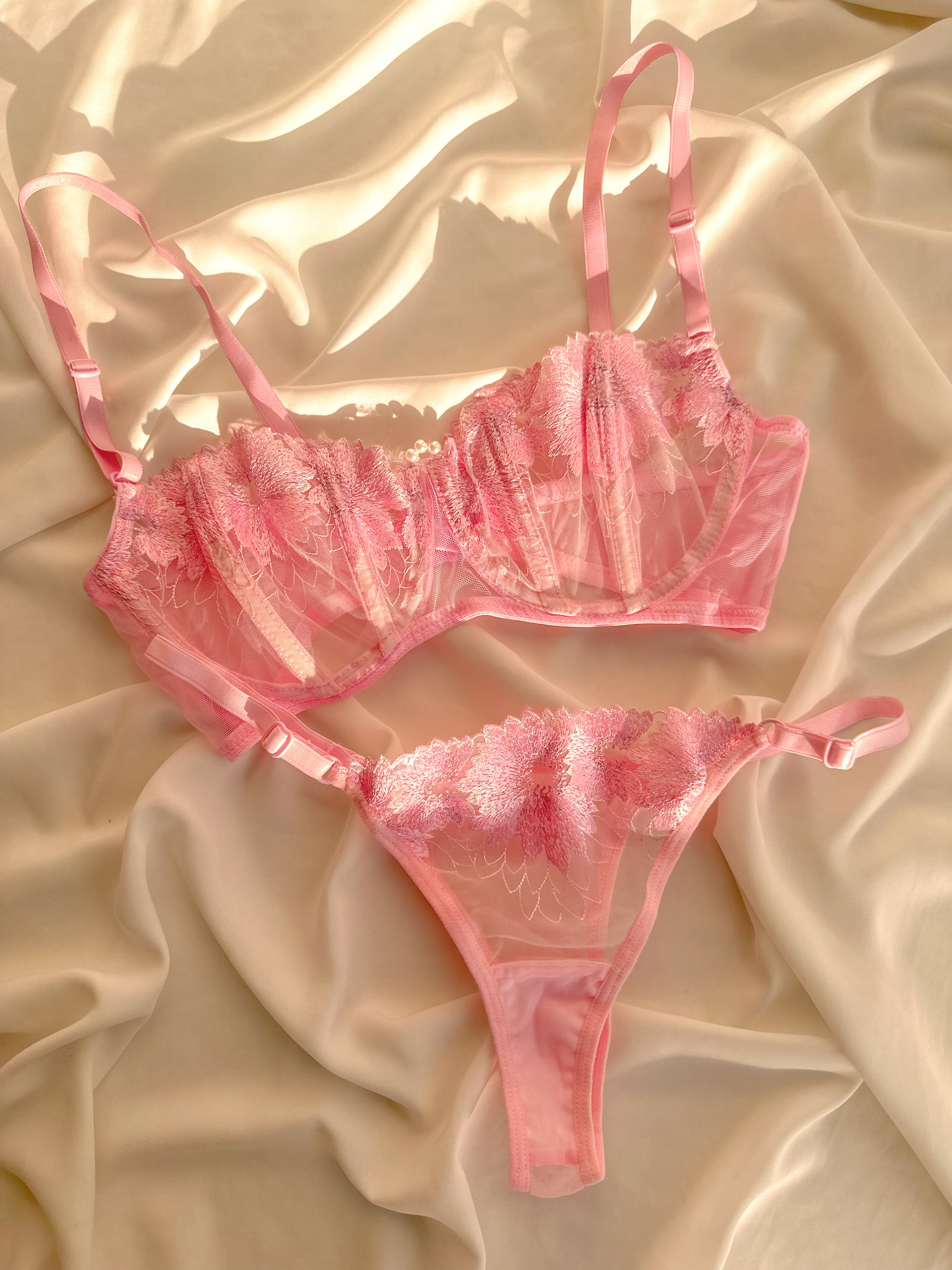 Victoria Premium Balenli Balkonet Sütyen Takımı Pembe