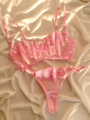 Victoria Premium Balenli Balkonet Sütyen Takımı Pembe