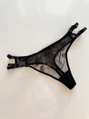 Siyah Desenli Dolgulu Balenli Jartiyerli Büstiyer