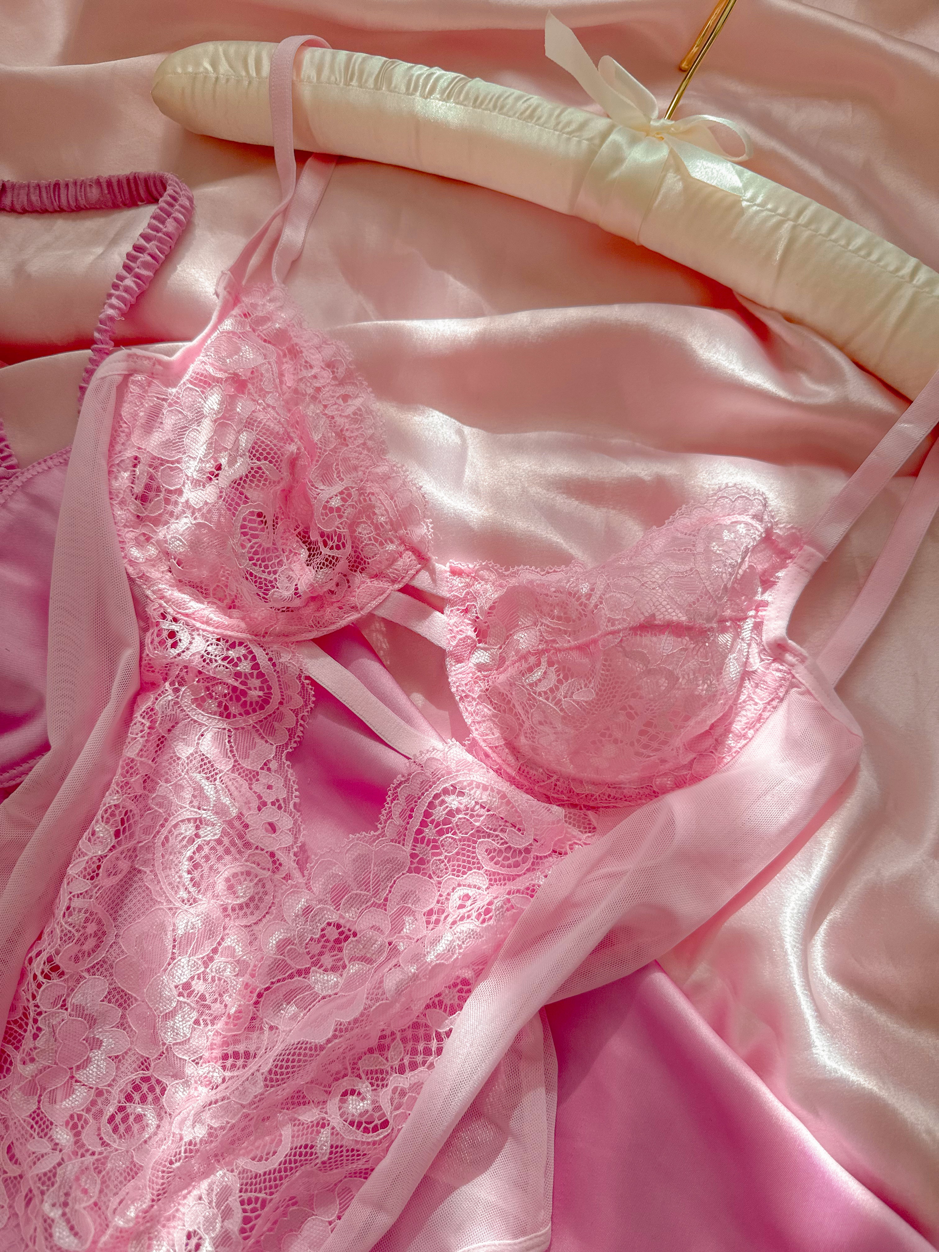 Cindy Gül Dantelli Balenli Bodysuit Pembe