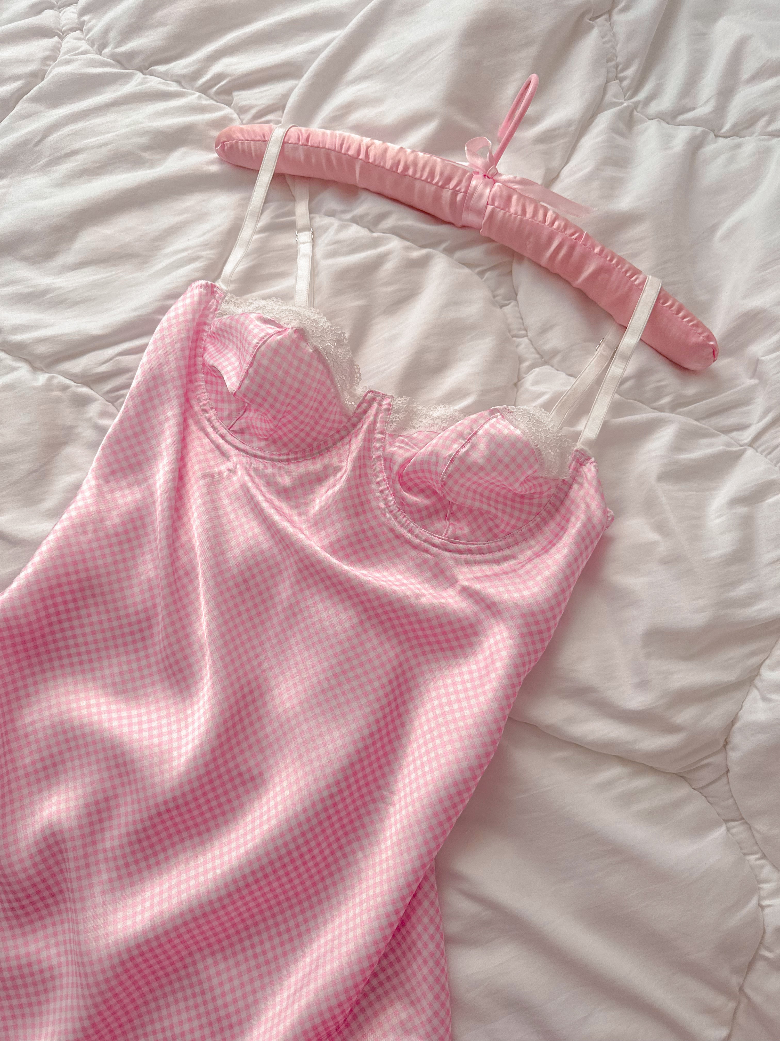 Prenses Saten Mini Balenli Gecelik - Günlük Elbise Pembe