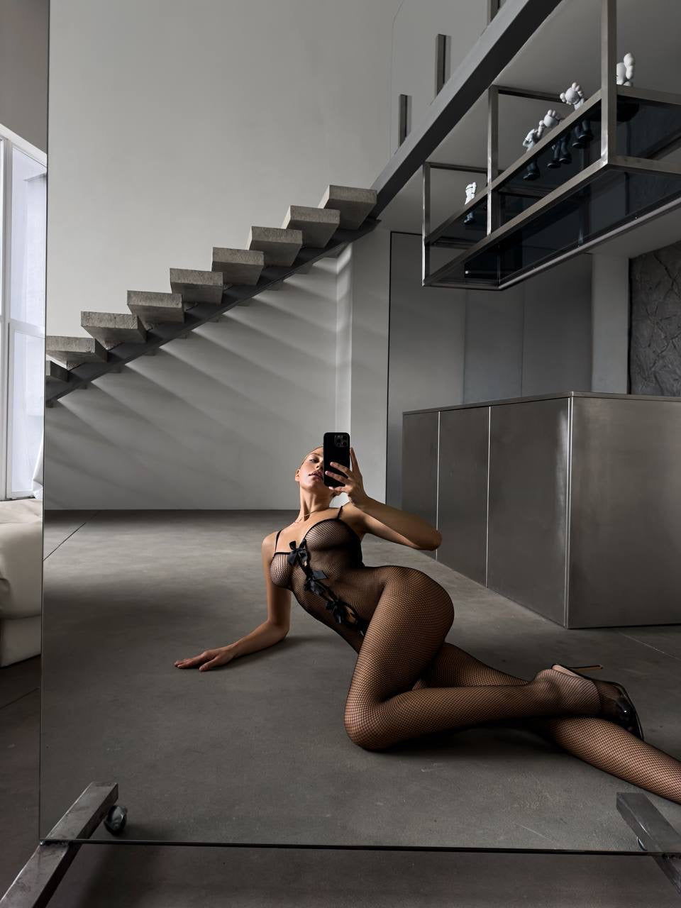 Transparan Vücut Çorabı Siyah