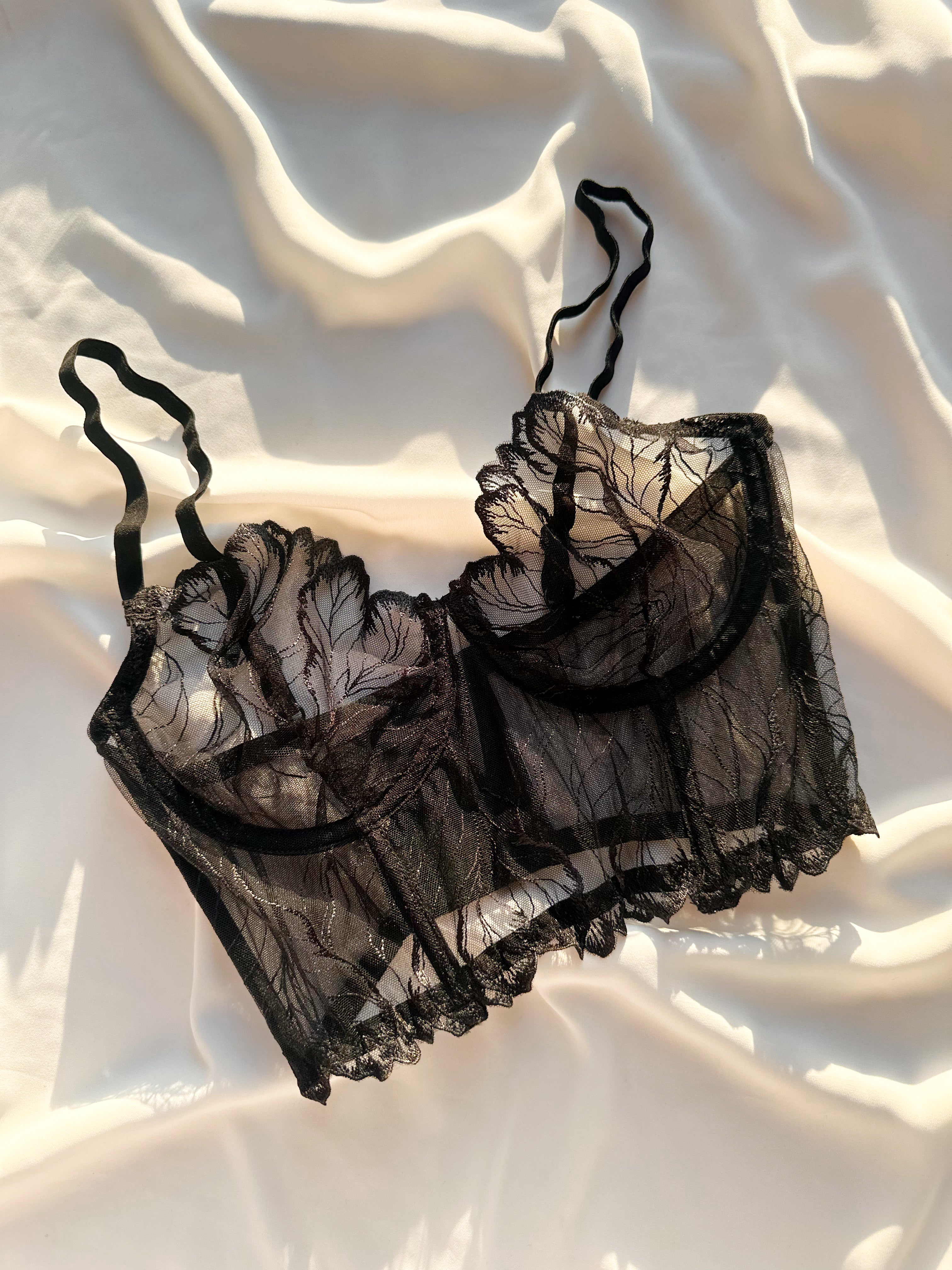 La Romantizm Balenli Balkonet Büstiyer Takımı Siyah