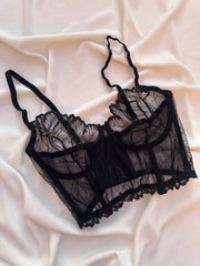 La Romantizm Balenli Balkonet Büstiyer Takımı Siyah