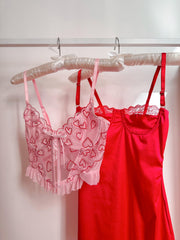 Barbie Kalpli Volanlı Balenli Büstiyer Pembe