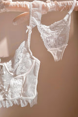 Cinderella Balenli Büstiyer Set Beyaz